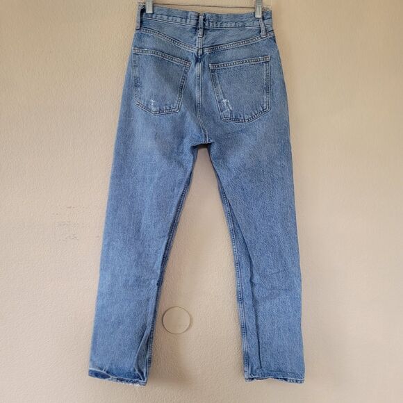 AGOLDE 90s Pinch Straight Jeans Size 26 Medium High Rise Button Fly Distressed - Picture 9 of 9